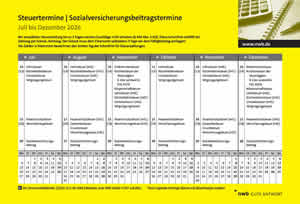 Steuerterminkalender 2.Halbjahr-2026